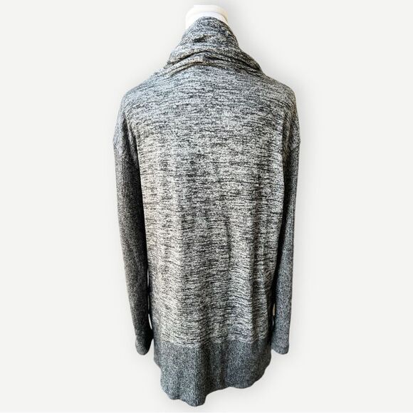 Gap Long Softspun Cowlneck Relaxed Gray Black Long Sleeve Tunic Sweater. Small. - Picture 4 of 7